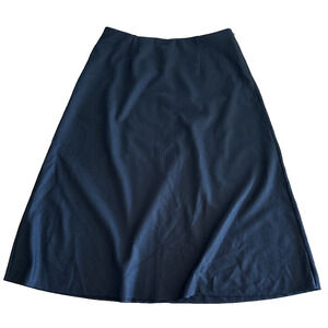 Eileen Fisher Boiled 100% Wool Jersey A-Line Skirt Black Petite Large